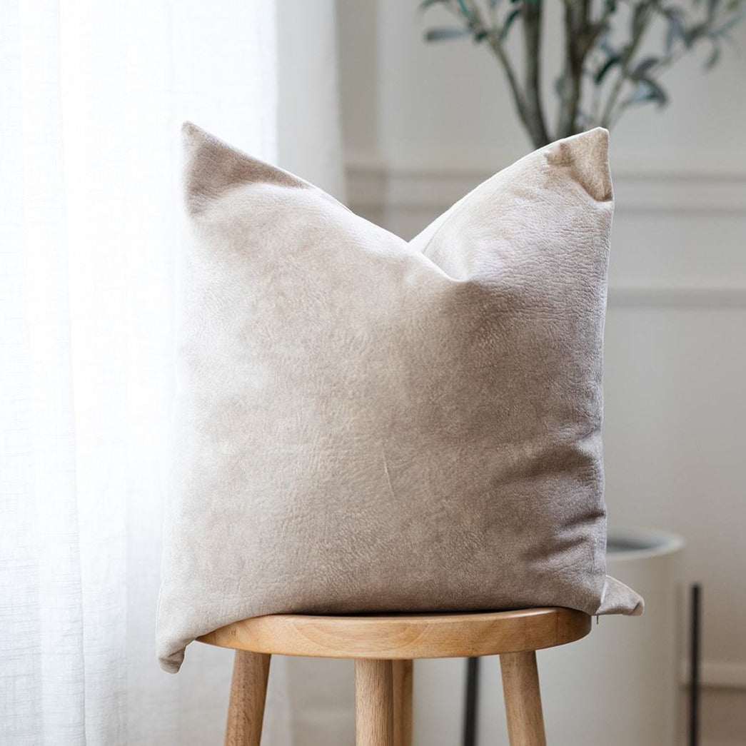 EVY || Warm Brown Suede Pillow Cover