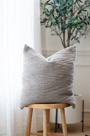 MOCHA || Warm Taupe Bouclé Textured Pillow Cover