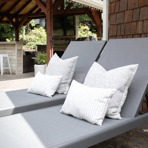 ASHER || Indoor/Outdoor Gray Woven Pillow Cover