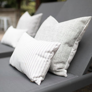 ASHER || Indoor/Outdoor Gray Woven Pillow Cover