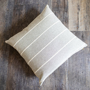 HOPE || Warm Gray & Ivory Striped Pillow Cover