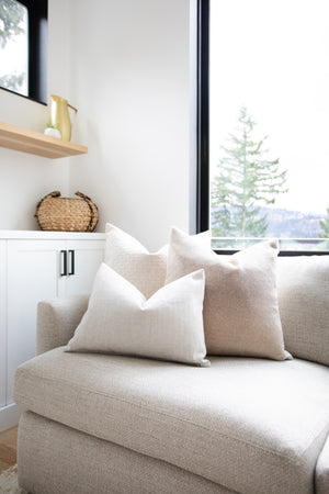 HANNAH || Neutral Herringbone Pillow Cover