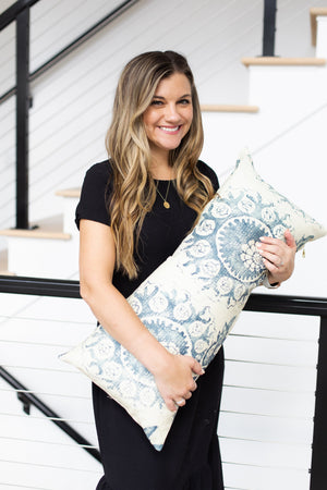 JUNIPER || Indigo & Cream Pillow Cover