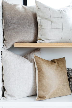 BRODERICK || Khaki Window Pane Pillow Cover