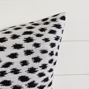 HARPER || Ivory with Black Ikat Indoor/Outdoor Pillow Cover