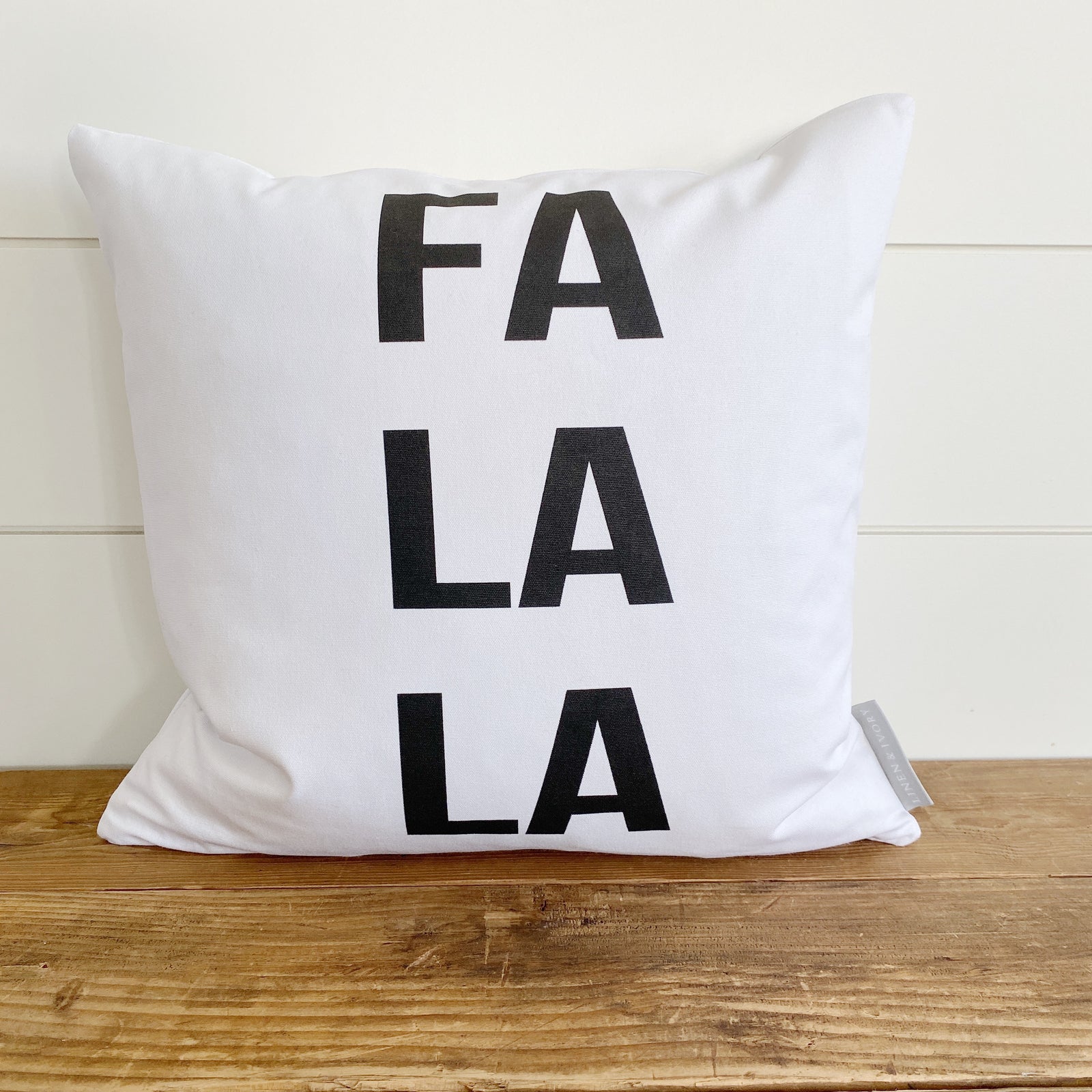 FA LA LA Modern Pillow Cover - Linen and Ivory
