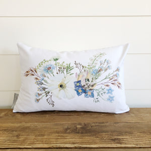 Wildflower Pillow Cover - Linen and Ivory