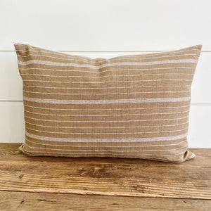 JAMESON || Mustard & White Striped Pillow Cover