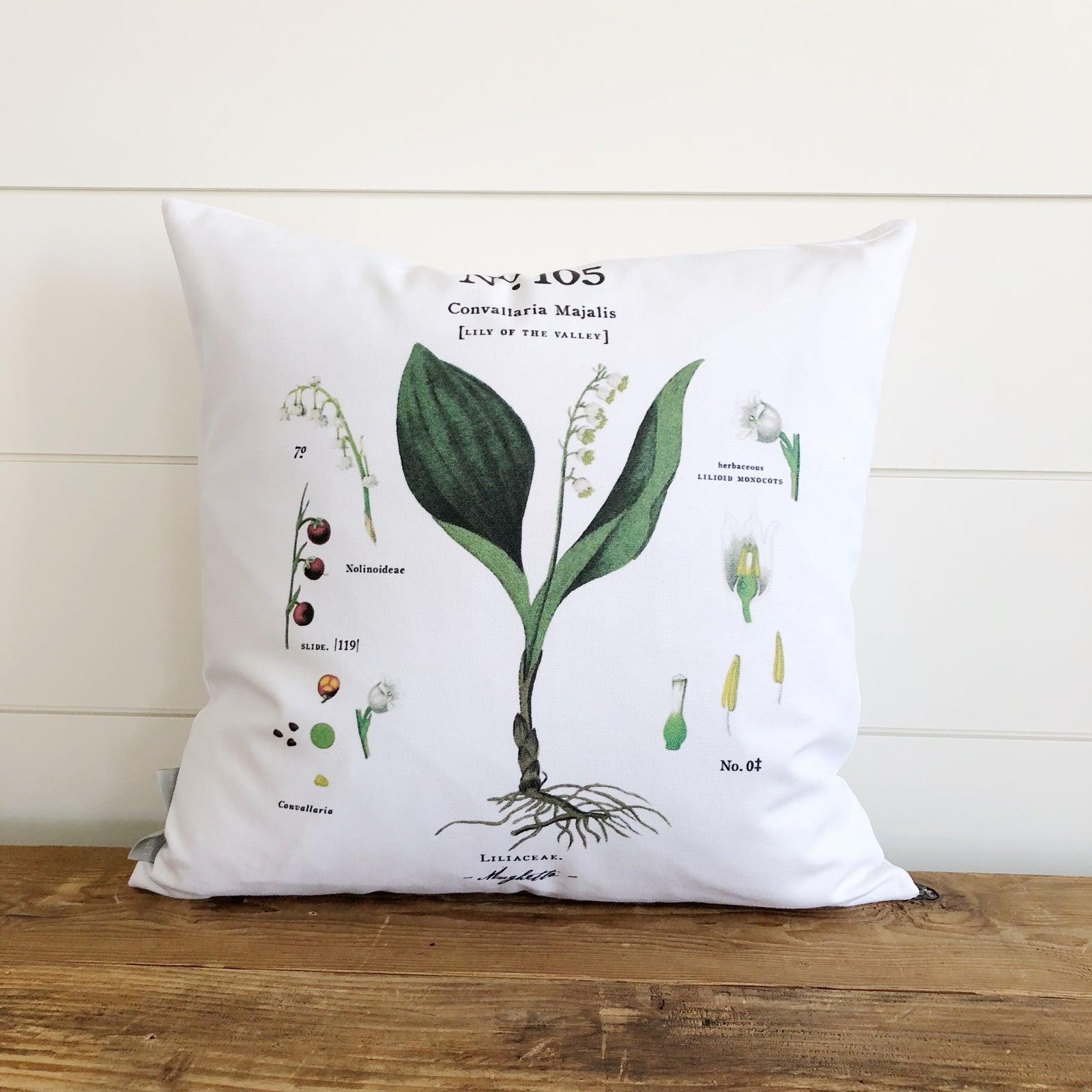 Lily of the Valley Botanical Pillow Cover - Linen and Ivory