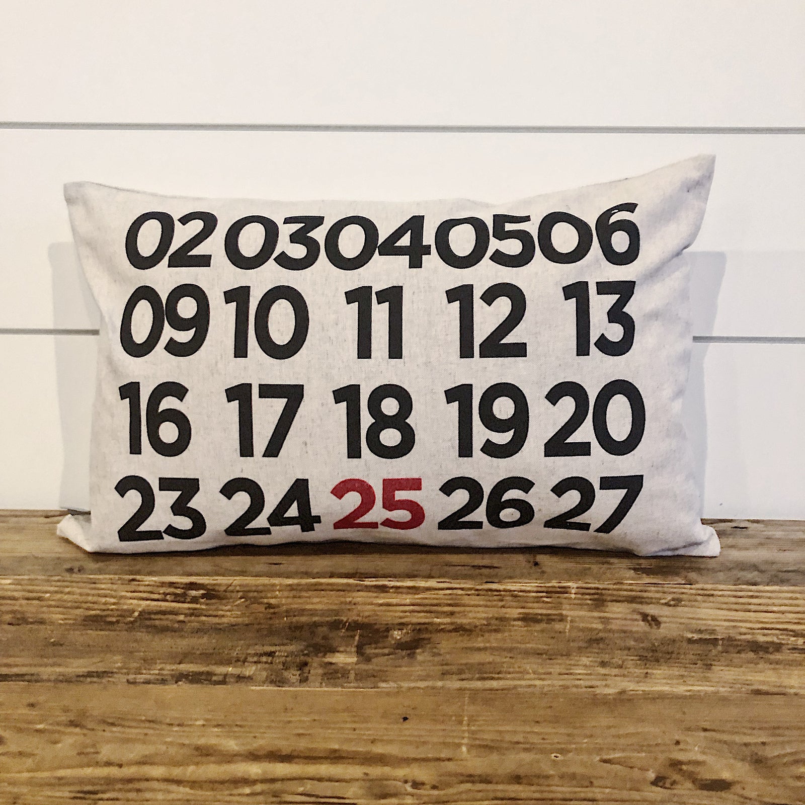 Stendig Calendar Pillow Cover (Red 25) - Linen and Ivory
