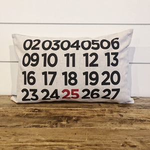 Stendig Calendar Pillow Cover (Red 25) - Linen and Ivory