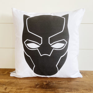 Black Panther Superhero Pillow Cover (Design 1) - Linen and Ivory