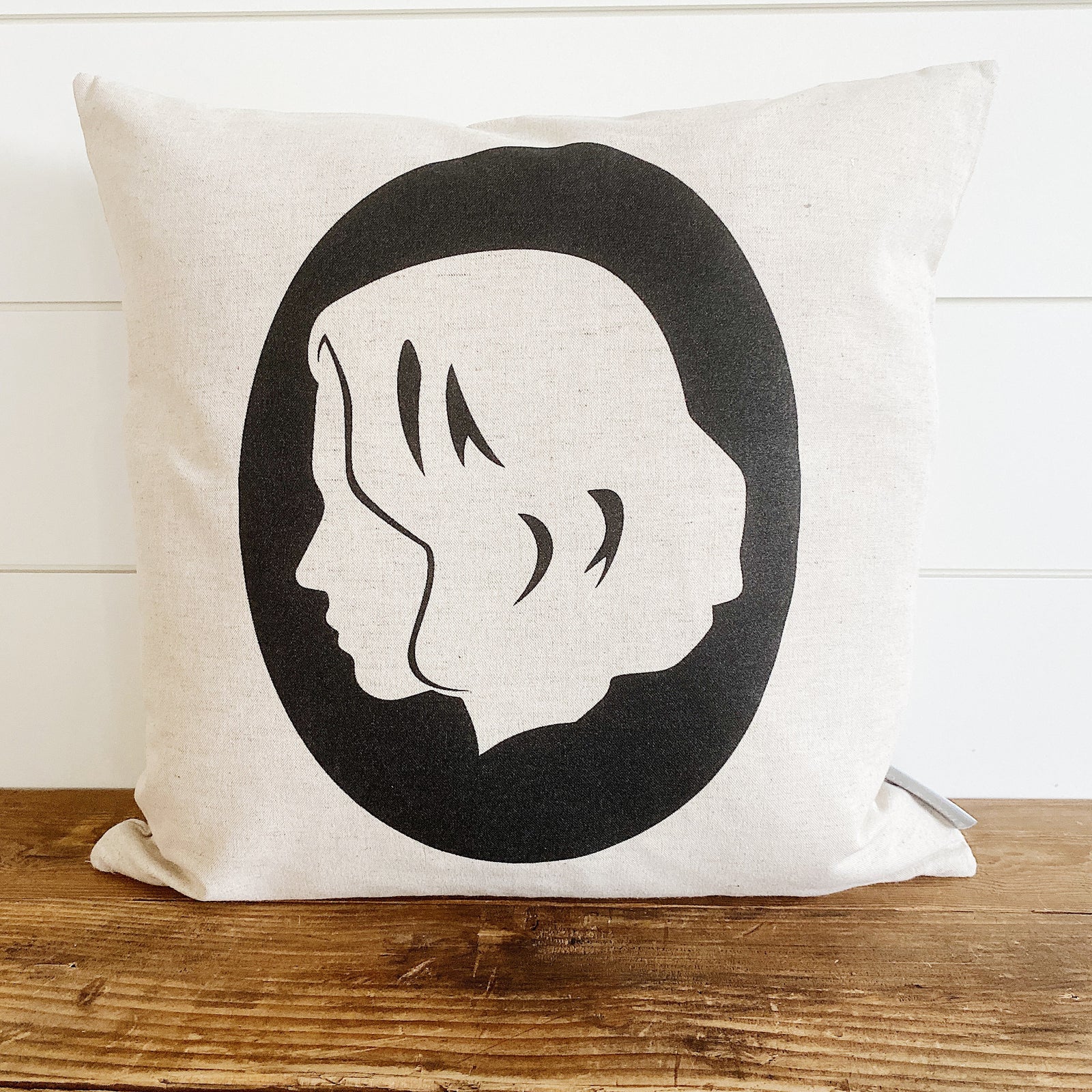 Black Widow Superhero Pillow Cover (Design 1) - Linen and Ivory