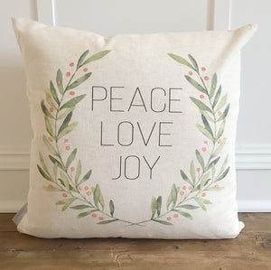Peace, love, joy Wreath - Linen and Ivory