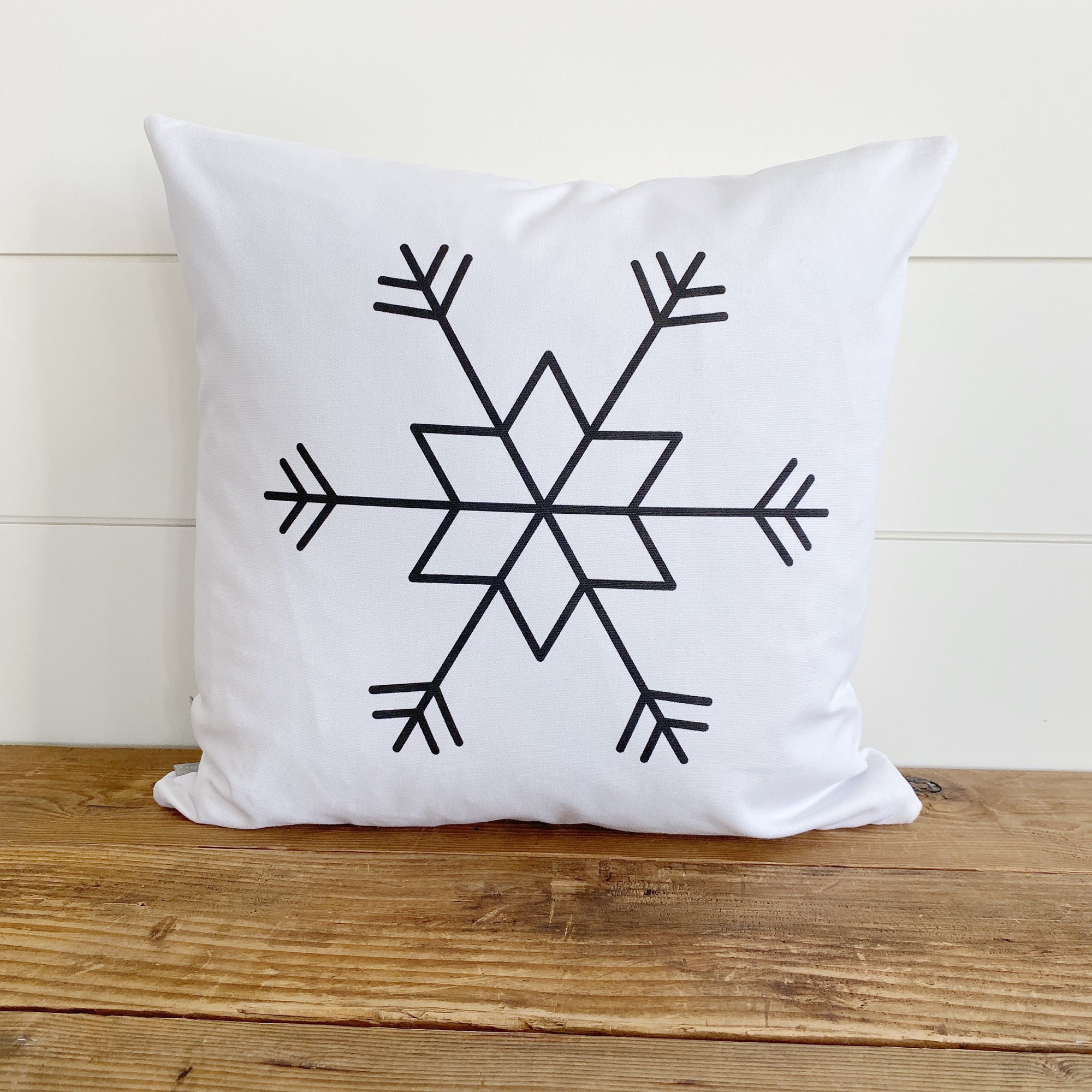 Snowflake Pillow Cover - Linen and Ivory
