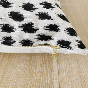 HARPER || Ivory with Black Ikat Indoor/Outdoor Pillow Cover