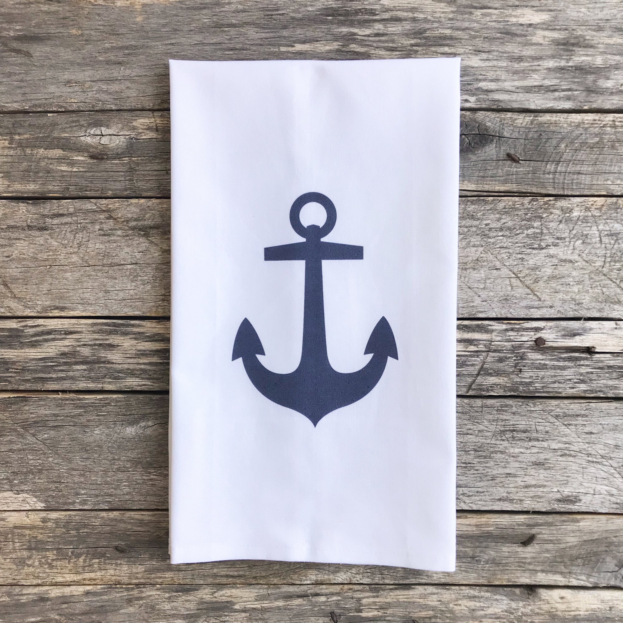 Anchor Tea Towel - Linen and Ivory