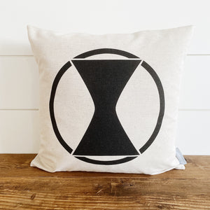 Black Widow Superhero Pillow Cover (Design 2) - Linen and Ivory