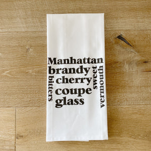 Manhattan Tea Towel - Linen and Ivory