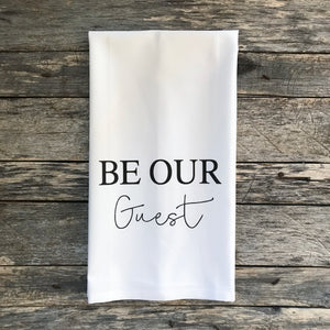 Be Our Guest Tea Towel - Linen and Ivory