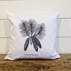 Himalayan Pine Sketch Pillow Cover - Linen and Ivory