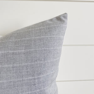 CREW || Light Gray & White Striped Indoor/Outdoor Pillow Cover