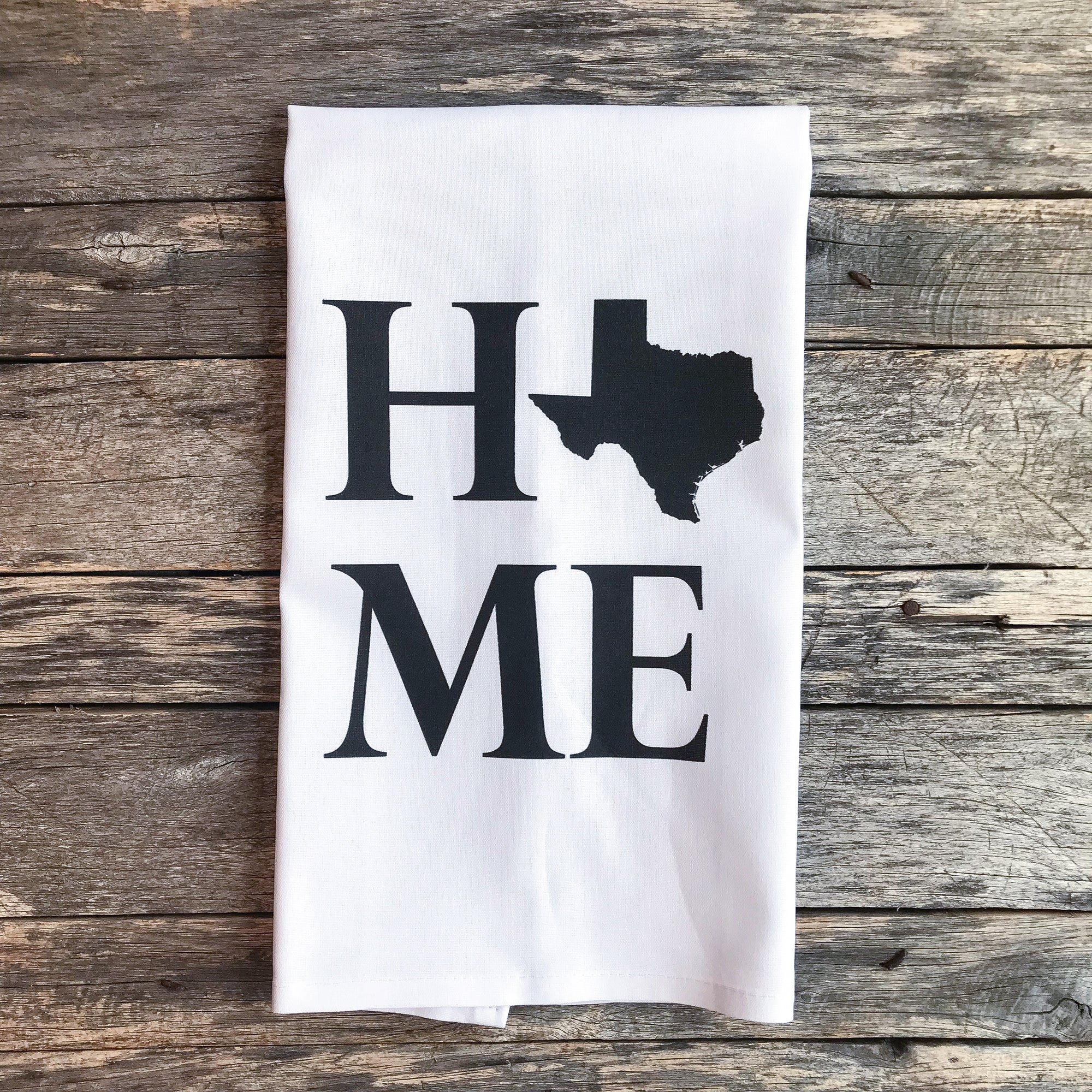 Custom Home State Tea Towel - Linen and Ivory