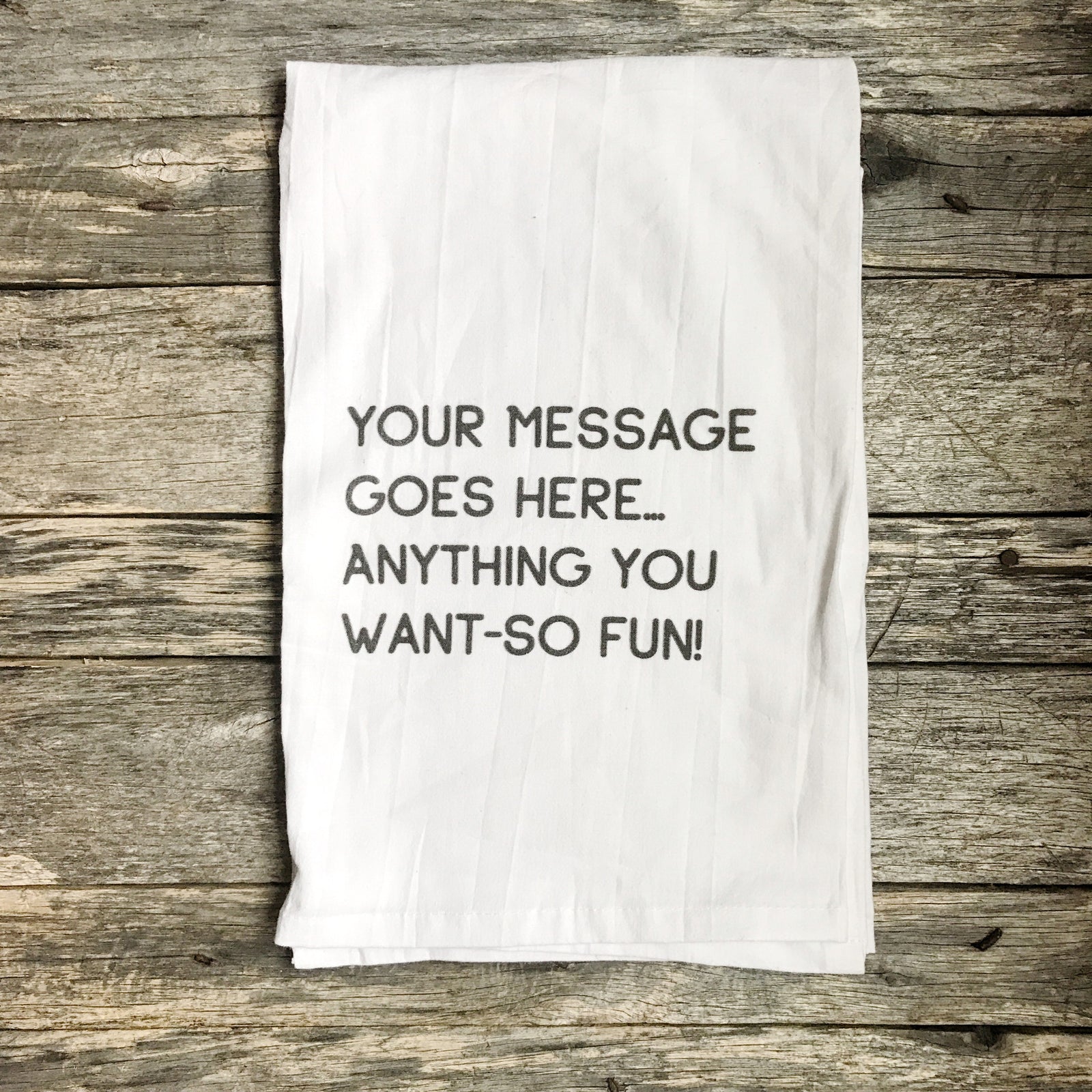 Custom Tea Towel - Linen and Ivory