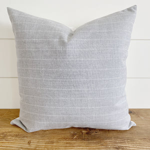 CREW || Light Gray & White Striped Indoor/Outdoor Pillow Cover