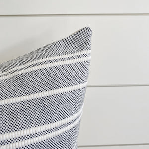 HUDSON || Navy & White Stripes Pillow Cover