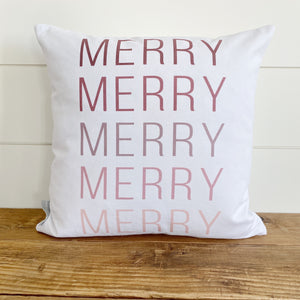 Ombre Merry Pillow Cover (Red) - Linen and Ivory