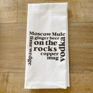 Moscow Mule Tea Towel - Linen and Ivory