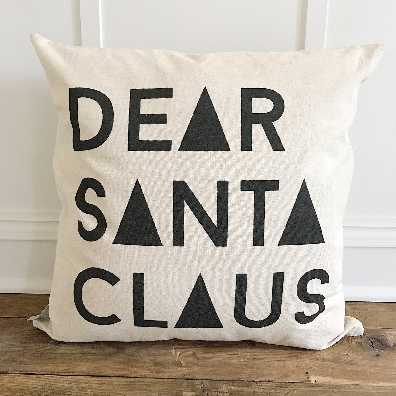 Dear Santa Claus Pillow Cover - Linen and Ivory