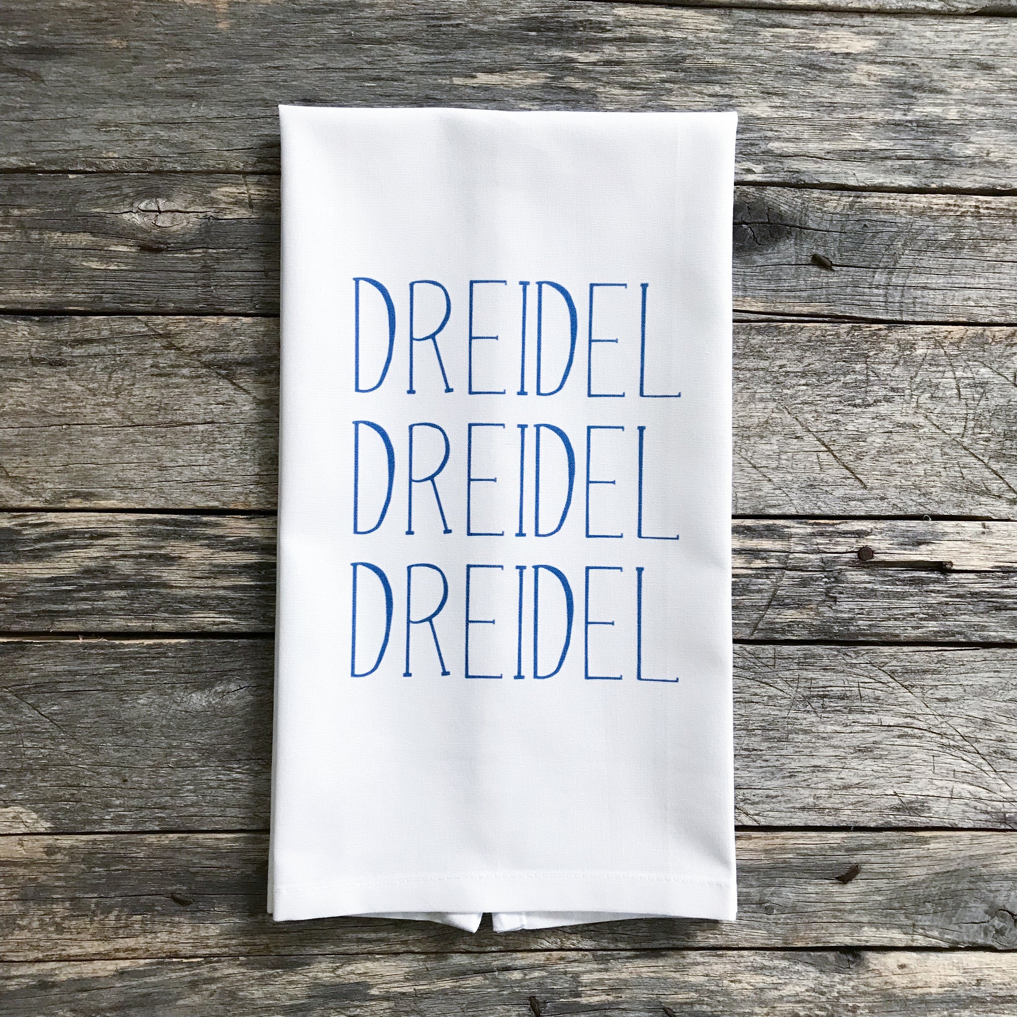 Dreidel Dreidel Dreidel Tea Towel - Linen and Ivory