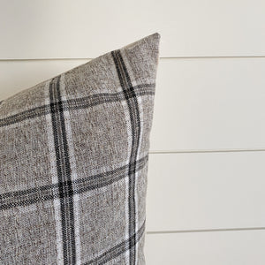 PRESLEY || Gray Plaid Pillow Cover