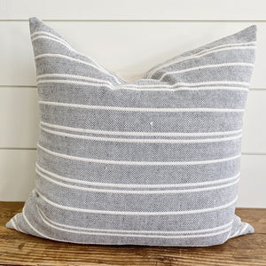 HUDSON || Navy & White Stripes Pillow Cover