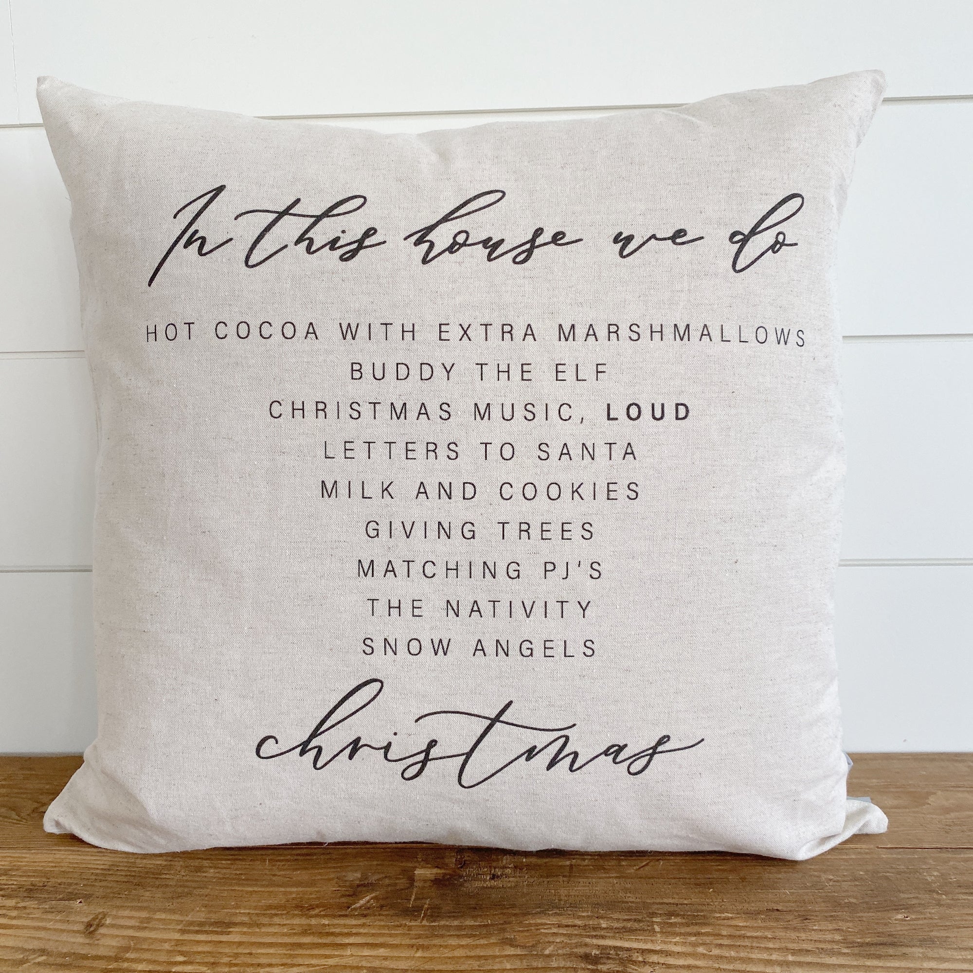 In This House Pillow Cover (Christmas Edition) - Linen and Ivory