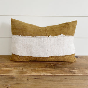 WINNIE || Mustard Authentic Africa Mud Cloth Pillow Cover