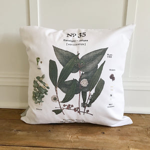 Eucalyptus No. 35 Botanical Pillow Cover - Linen and Ivory