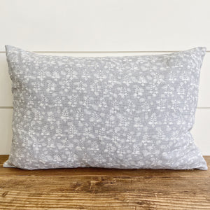 WILLOW || Light Gray Flowers Pillow Cover