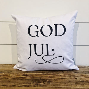 Nordic Christmas God Jul Pillow Cover (Black) - Linen and Ivory