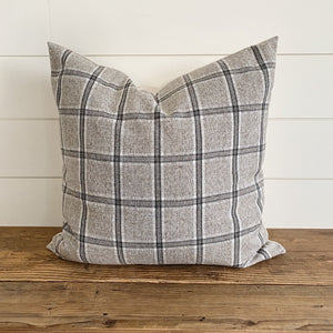 PRESLEY || Gray Plaid Pillow Cover