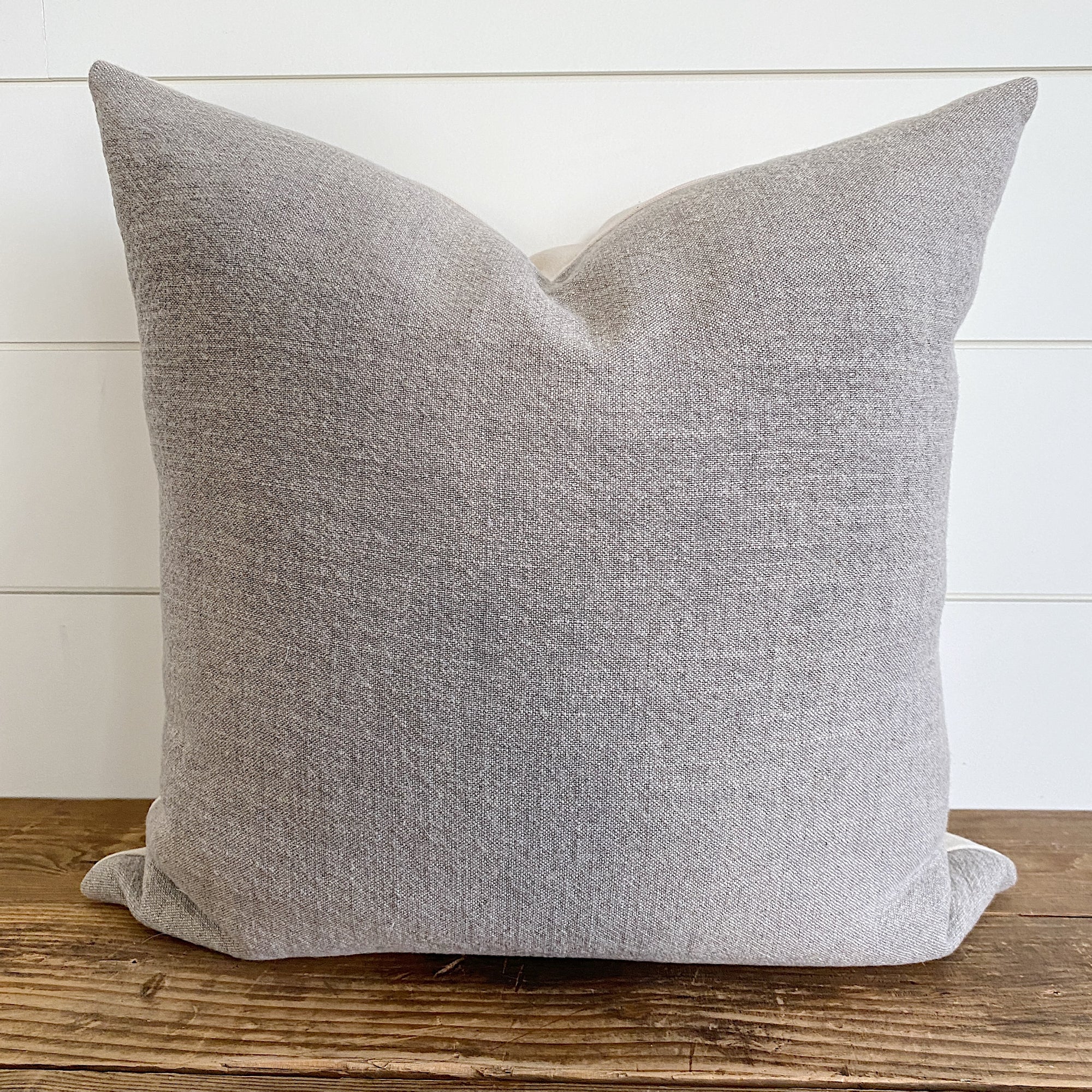 MACY || Taupe Linen Plain Pillow Cover