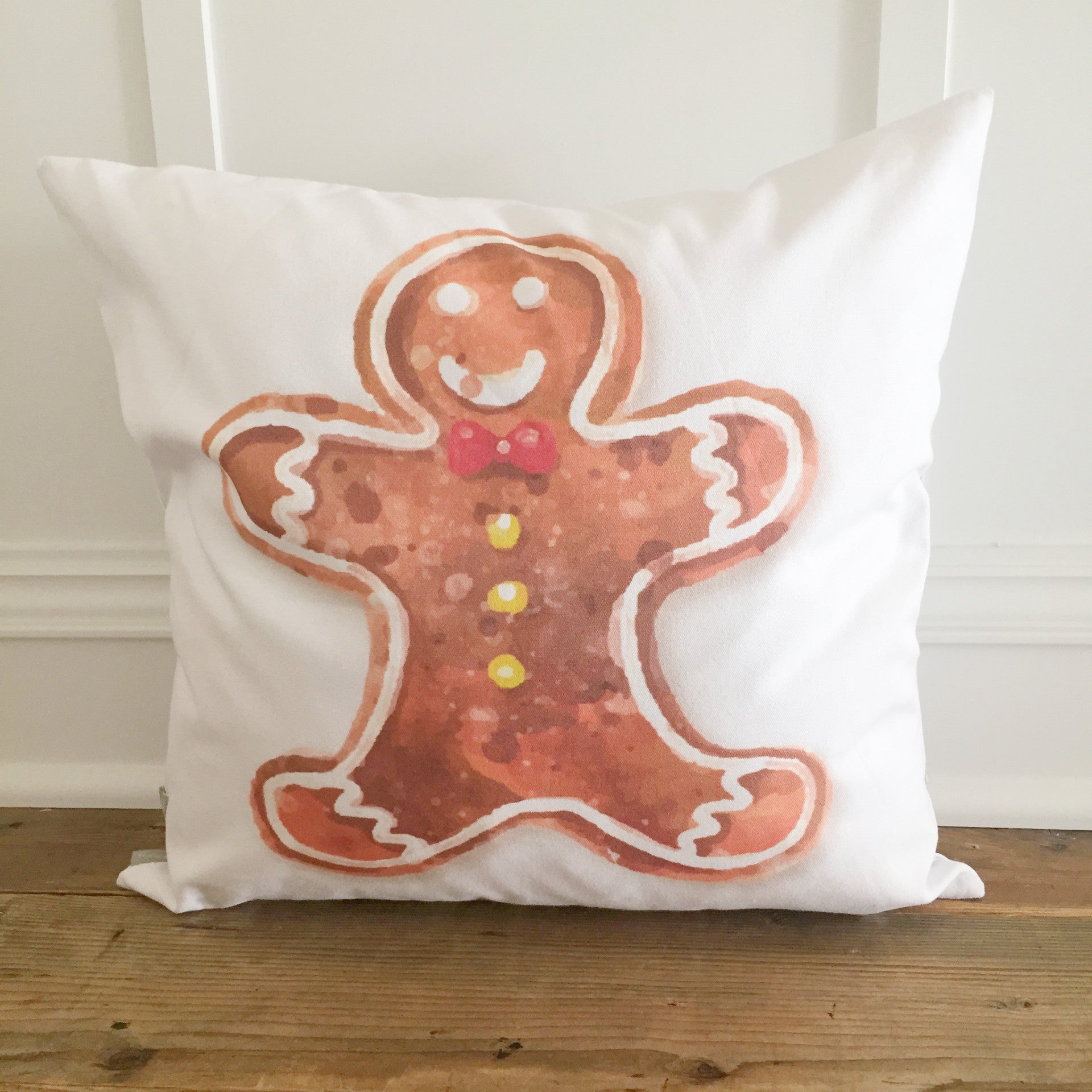 Gingerbread Pillow Cover - Linen and Ivory