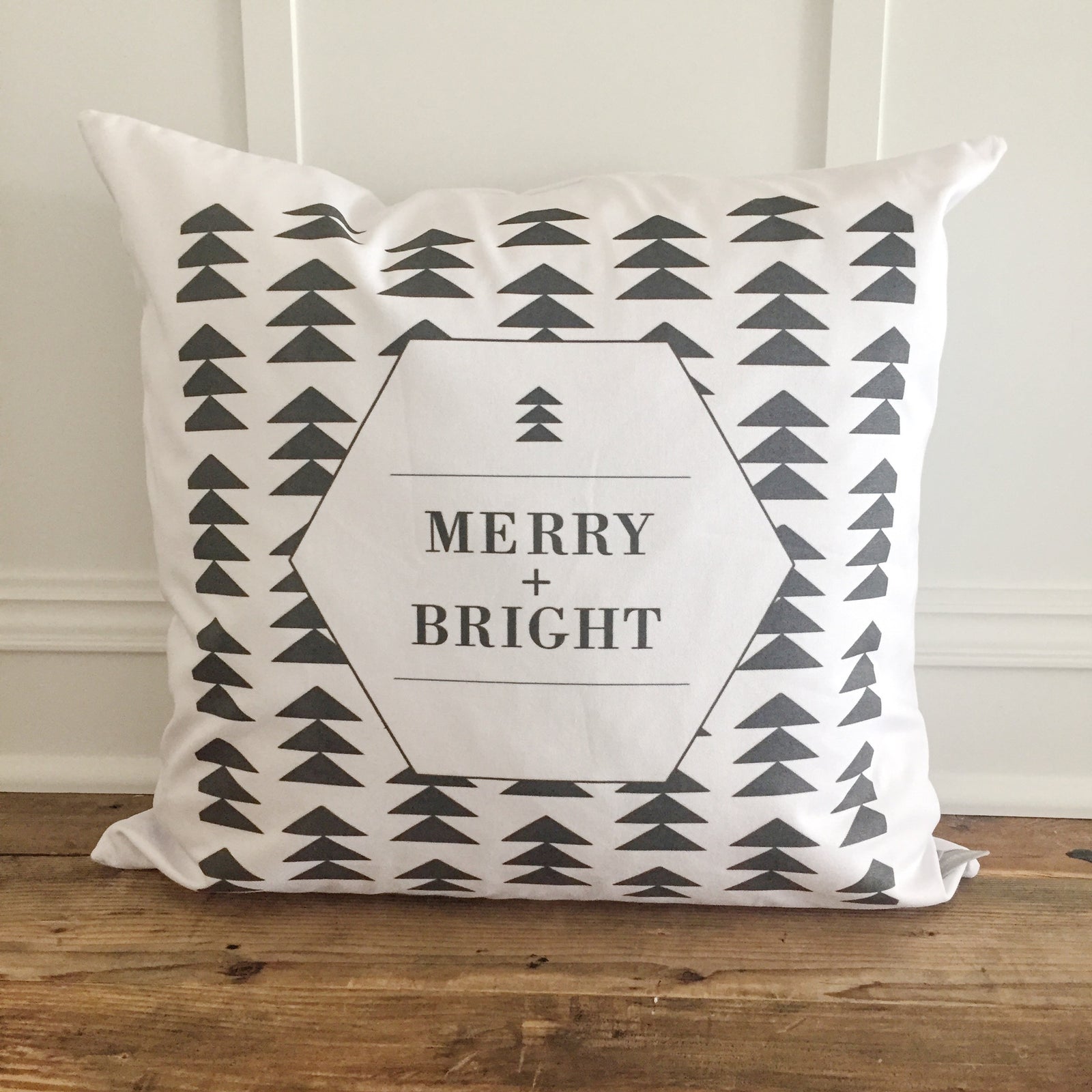 Merry + Bright Geometric Pillow Cover - Linen and Ivory