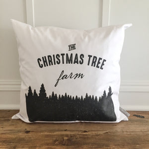 Christmas Tree Farm Pillow Cover (Design 2) - Linen and Ivory