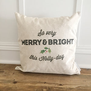Holly Day Pillow Cover - Linen and Ivory