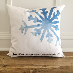 Winter Wonderland Pillow Cover - Linen and Ivory