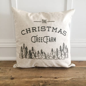 Christmas Tree Farm Pillow Cover (Design 1) - Linen and Ivory