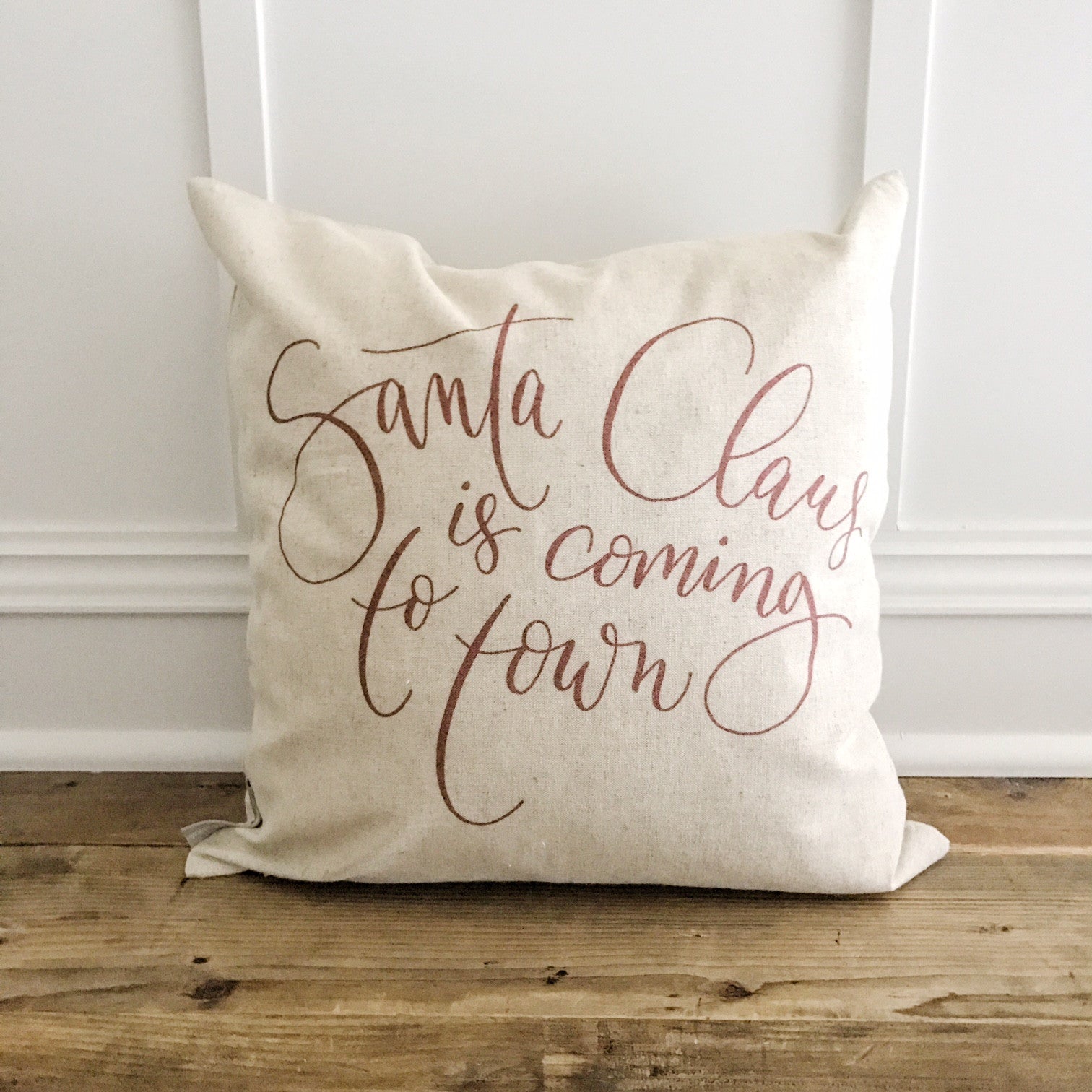 Santa Claus is Coming to Town (Red) - Linen and Ivory